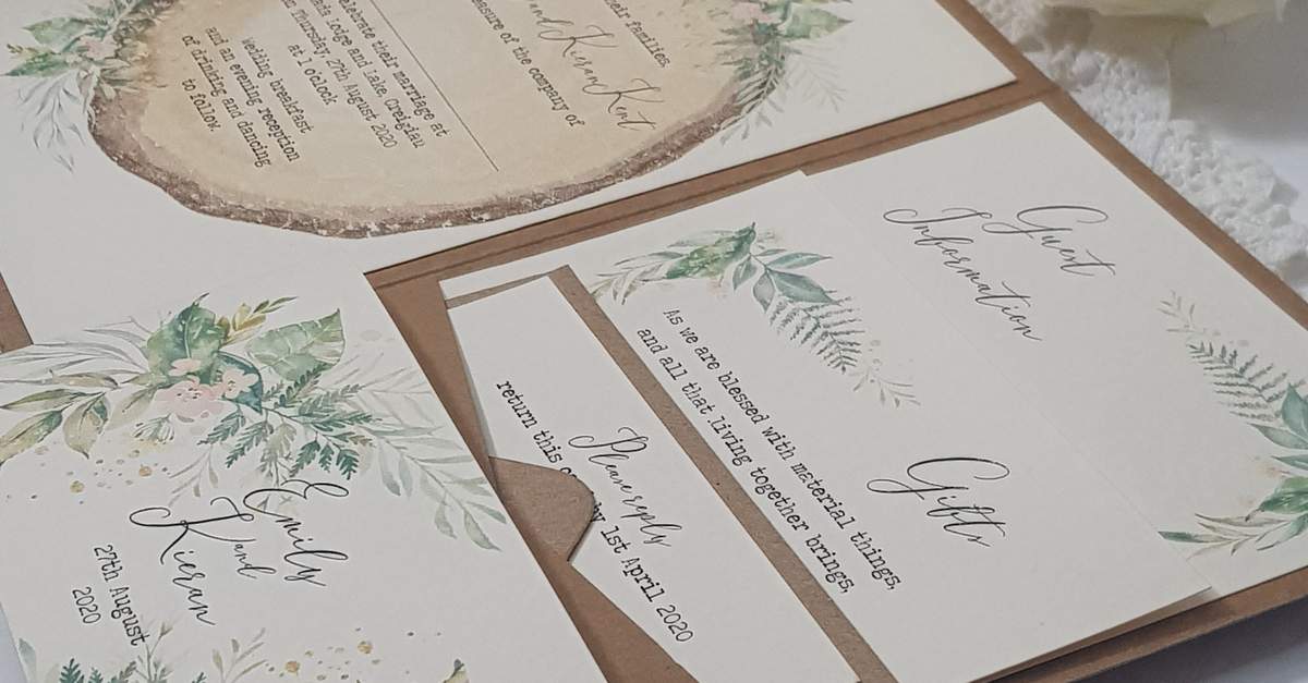 woodland wedding invitations