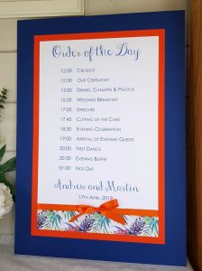 tropical theme order of the day board