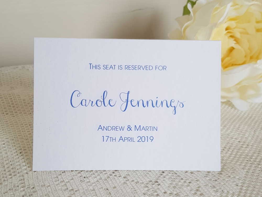 simple ceremony reserved seating card