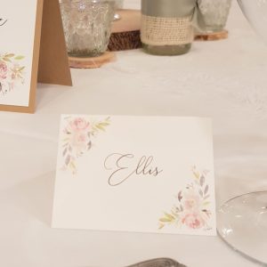 rustic floral place card