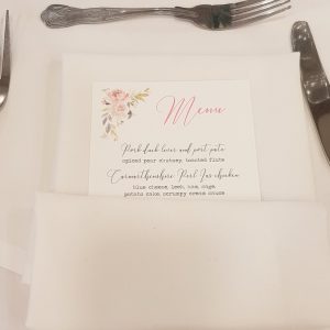 rustic floral simple menu card
