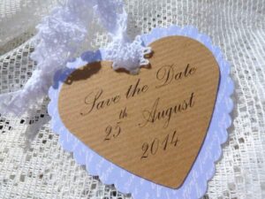 heart shape save the date tag