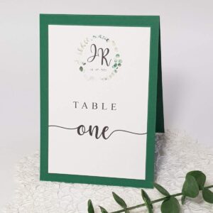 eucalyptus wedding table name card