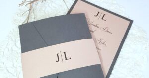 modern monogram wedding invitations