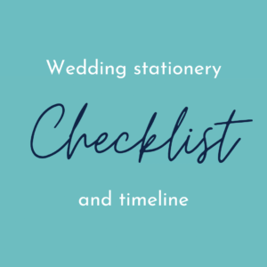wedding stationery checklist and timeline graphic