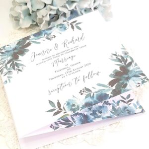 concertina wedding invitations with a reply card