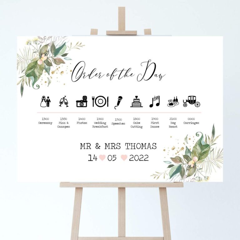 7 wedding order of the day ideas - By Jo
