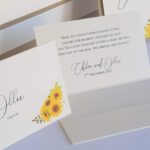 wedding lotto ticket waller favours with a sunflower design