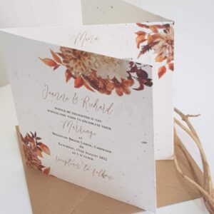 autumn theme wedding invitation
