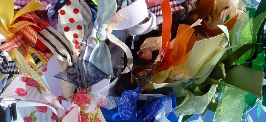 coloured ribbons used in handmade wedding stationery