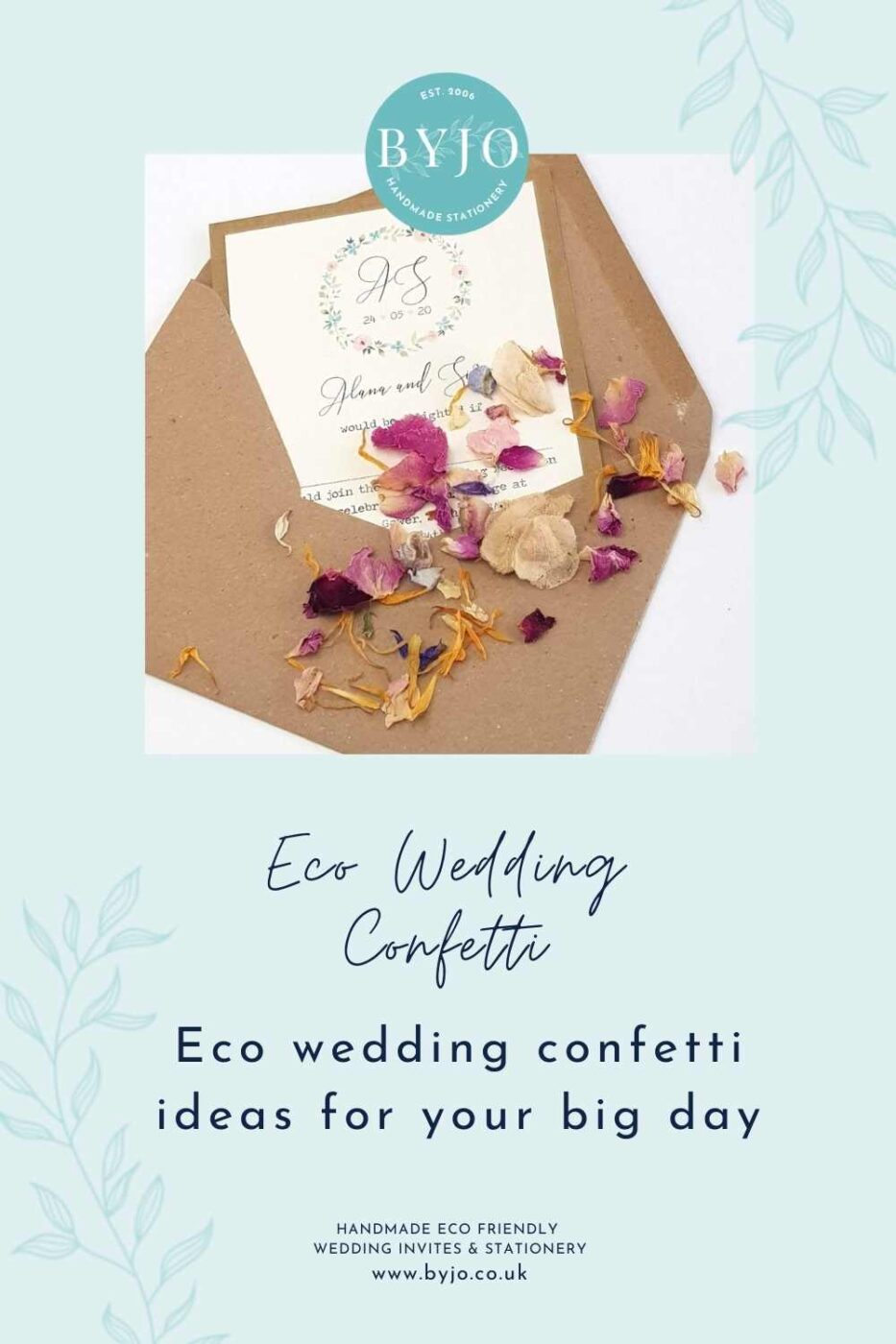 eco wedding confetti ideas graphic for pinterest