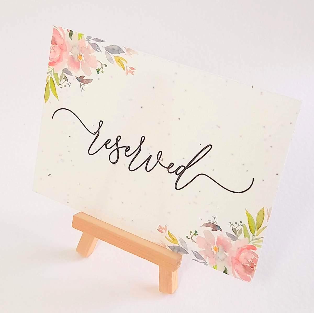 plantable seed paper wedding reserved seating card lilac floral