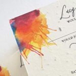 colourful plantable seed paper wedding invitation