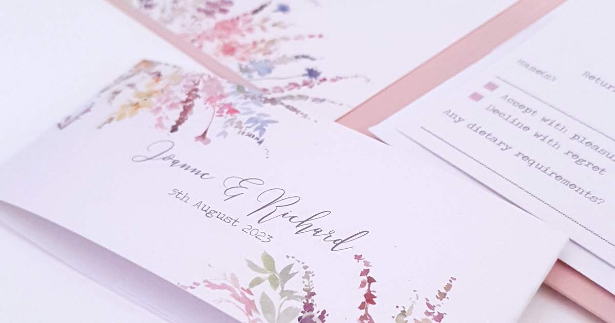 pretty meadow flowers wedding invitations and stationery