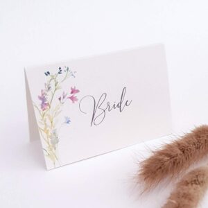pretty pastel floral wedding place card
