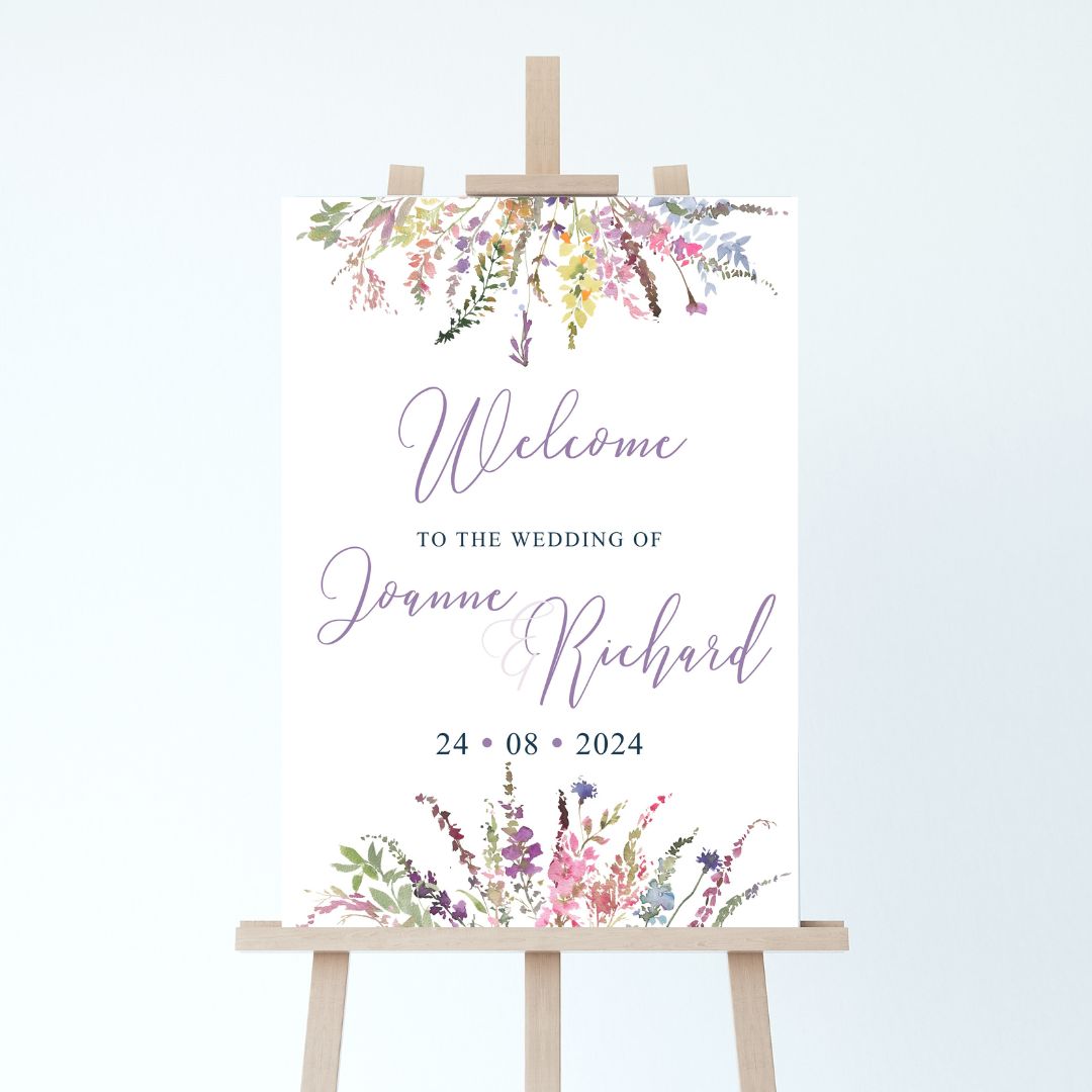 floral welcome to our wedding sign