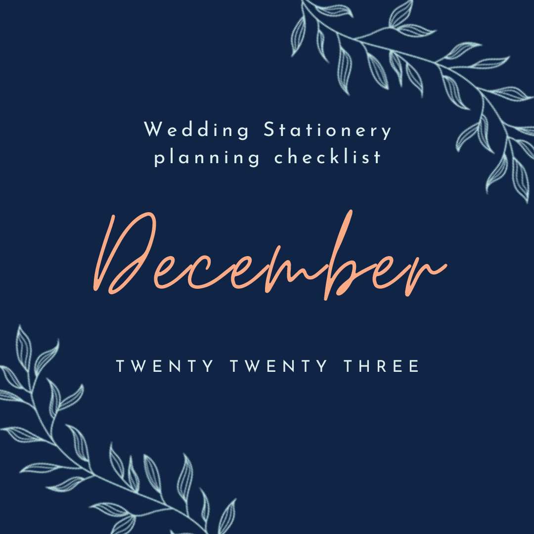 Wedding stationery checklist for December